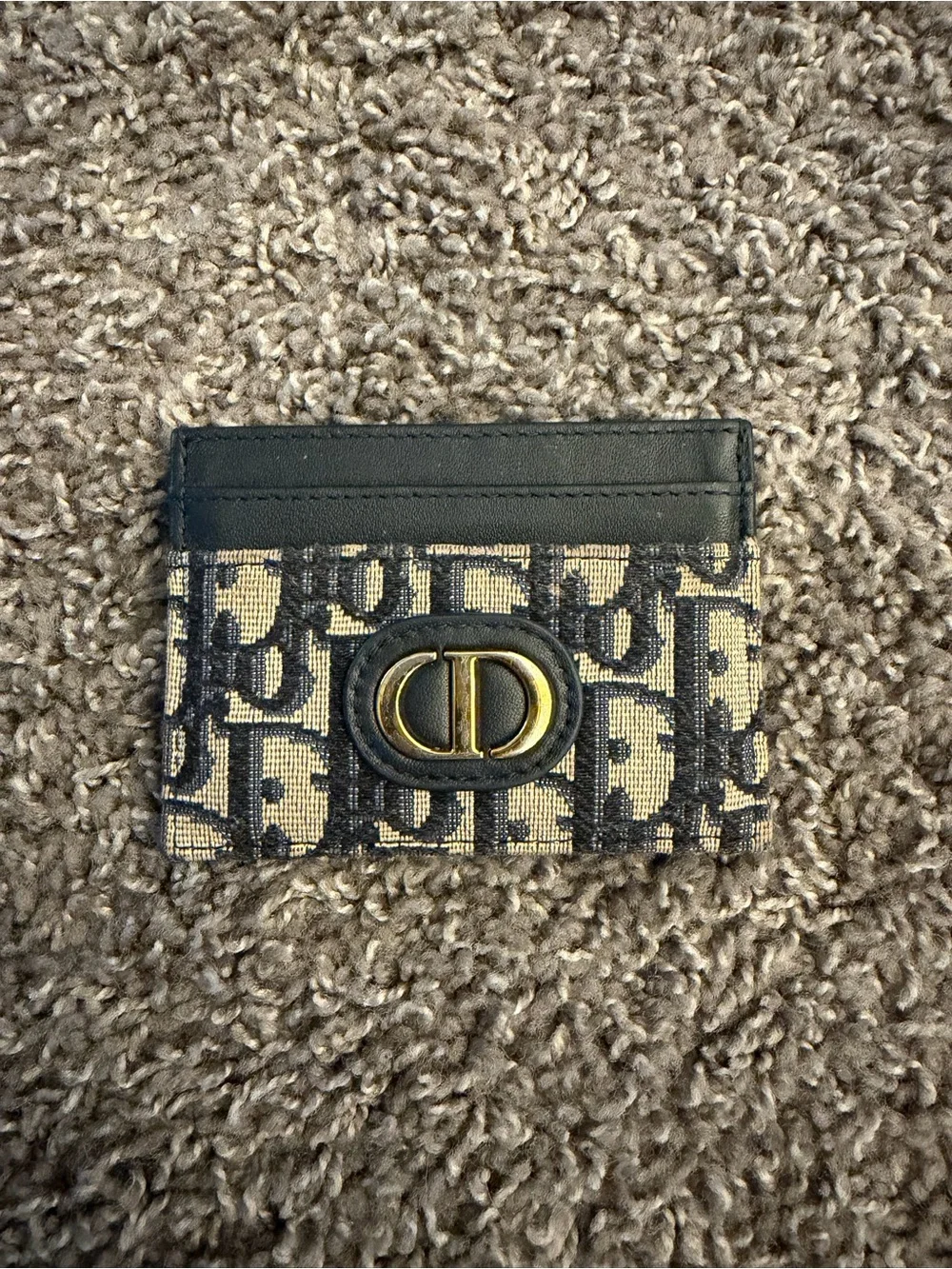 Navy & Beige CD Monogram Card Holder